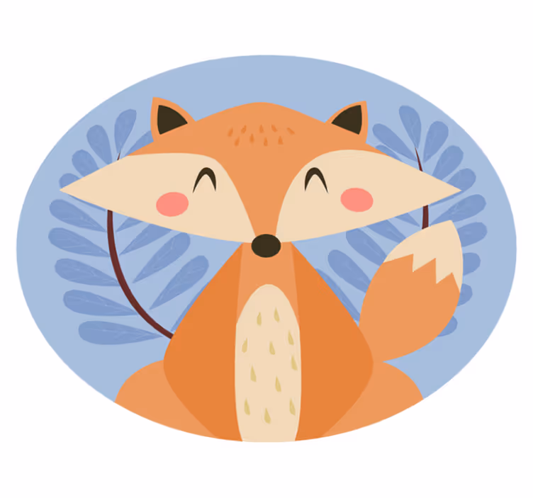 Rævillustration tæppe til børneværelse - TenStickers