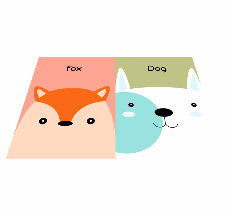 Ræv og hund uden for dyretæppe - TenStickers