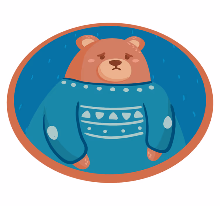 Trist bamsesweater vinyltæpper til babyværelse - TenStickers