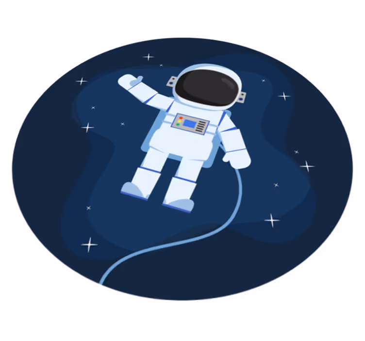 Flydende rummand tegneserie stjerne vinyl tæppe - TenStickers