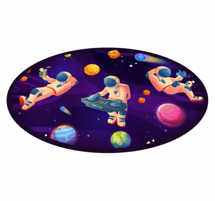 Design af astronautfest stjerne vinyl tæppe - TenStickers
