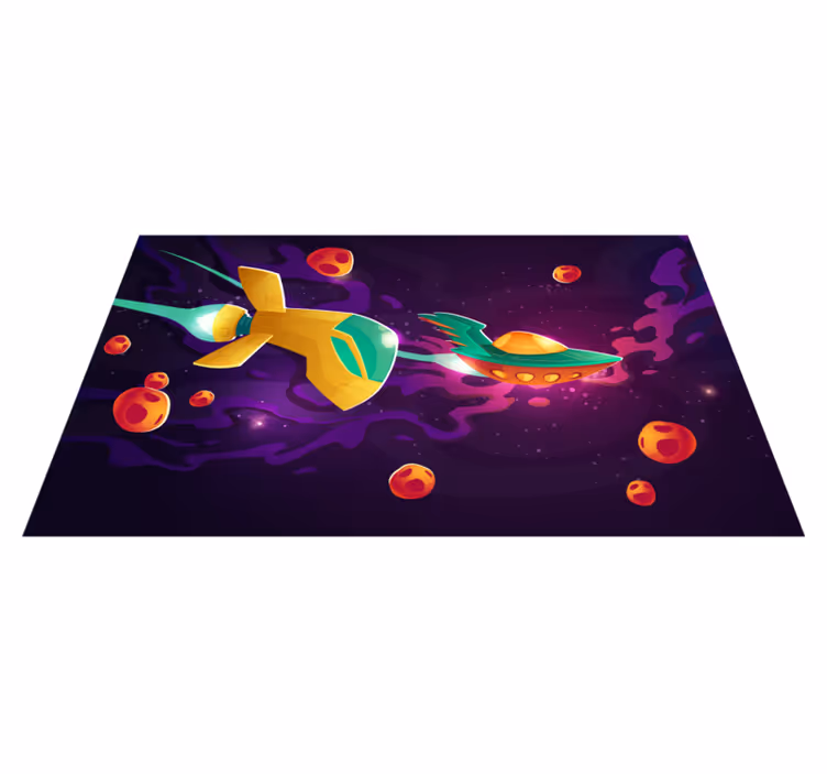 Kosmisk rejsekoncept vinyl tæppe - TenStickers