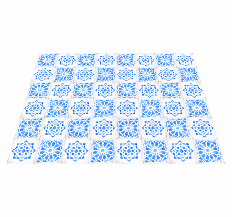 Blå elegant mosaikgulv i badeværelset - TenStickers
