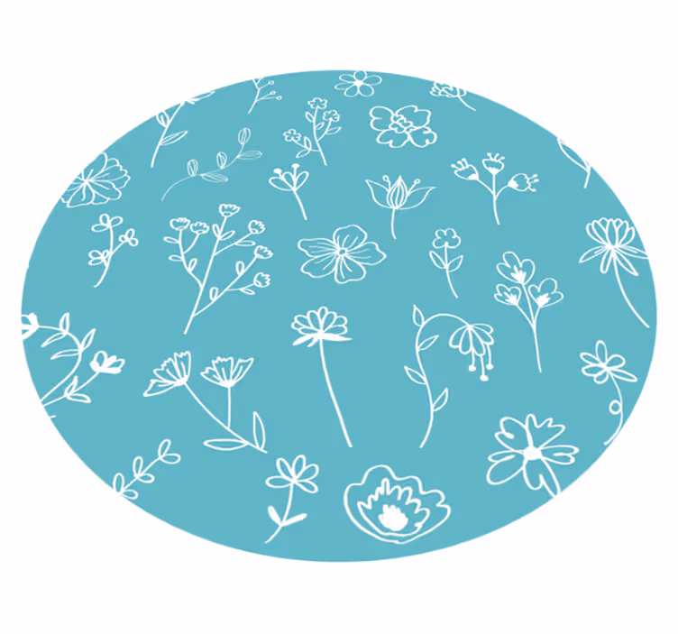 Elegante illustrationer Blomster og planter vinyltæppe - TenStickers