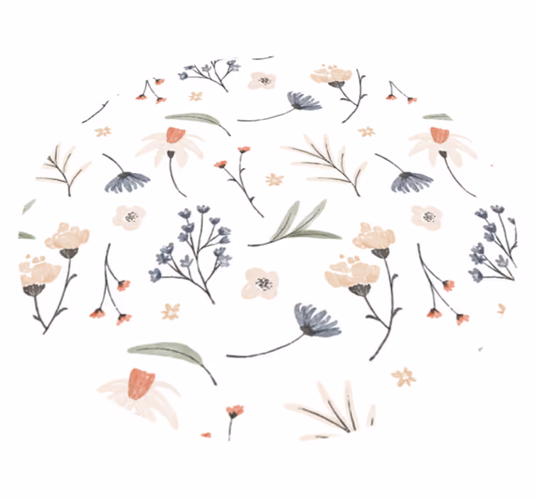 Minimalistisk elegant design Blomster og planter vinyltæppe - TenStickers