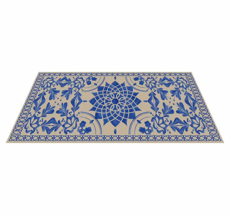 Komplekst botanisk motiv mandala vinyl tæppe - TenStickers