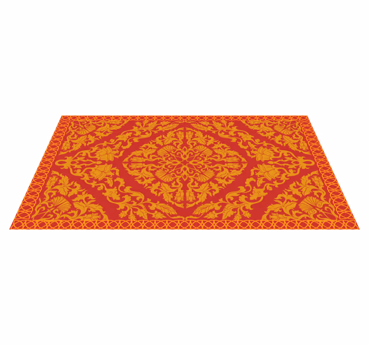 Indviklet blomsterelement mandala vinyl tæppe - TenStickers