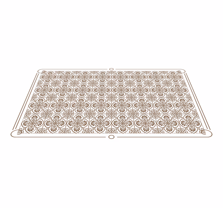 Indviklede blomsterelementer vinyl tæppe med fliseeffekt - TenStickers