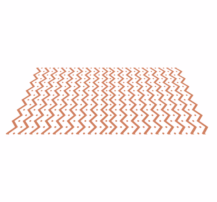 Zigzag og prikker geometriske vinyl tæppe - TenStickers
