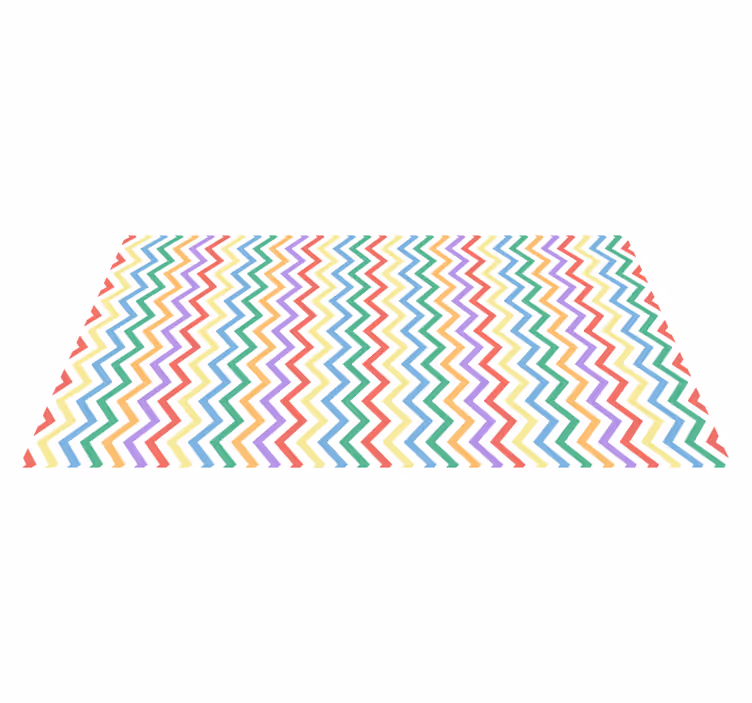 Levende zigzag-motiv geometriske vinyl tæppe - TenStickers