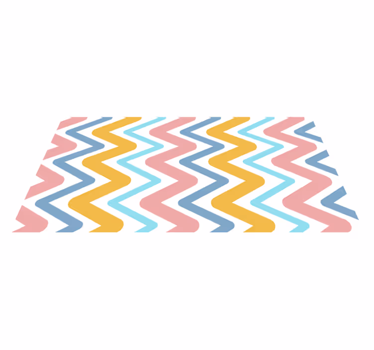 Livligt zigzag-koncept geometriske vinyl tæppe - TenStickers