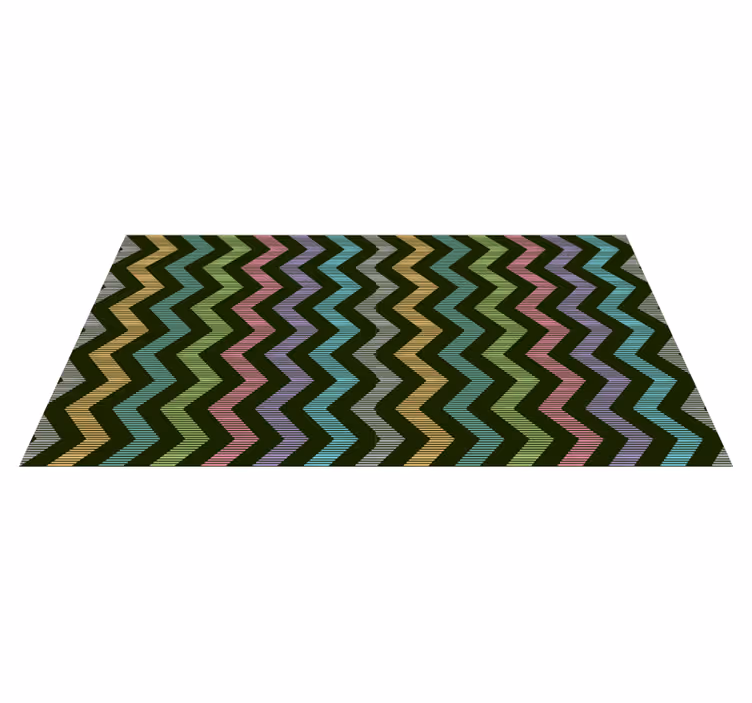 Farverigt zigzag mønster stribede vinyl tæppe - TenStickers