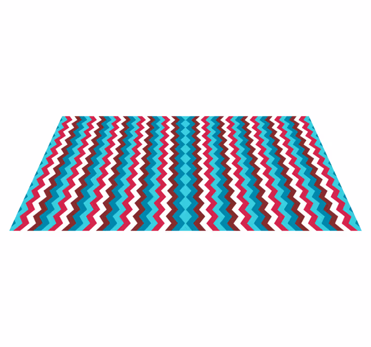 Zigzag bølgemønster geometriske vinyl tæppe - TenStickers