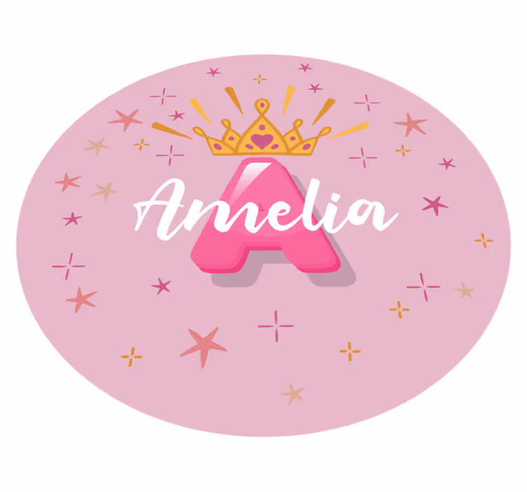 Prinsesse personligt navn vinyl tæppe - TenStickers