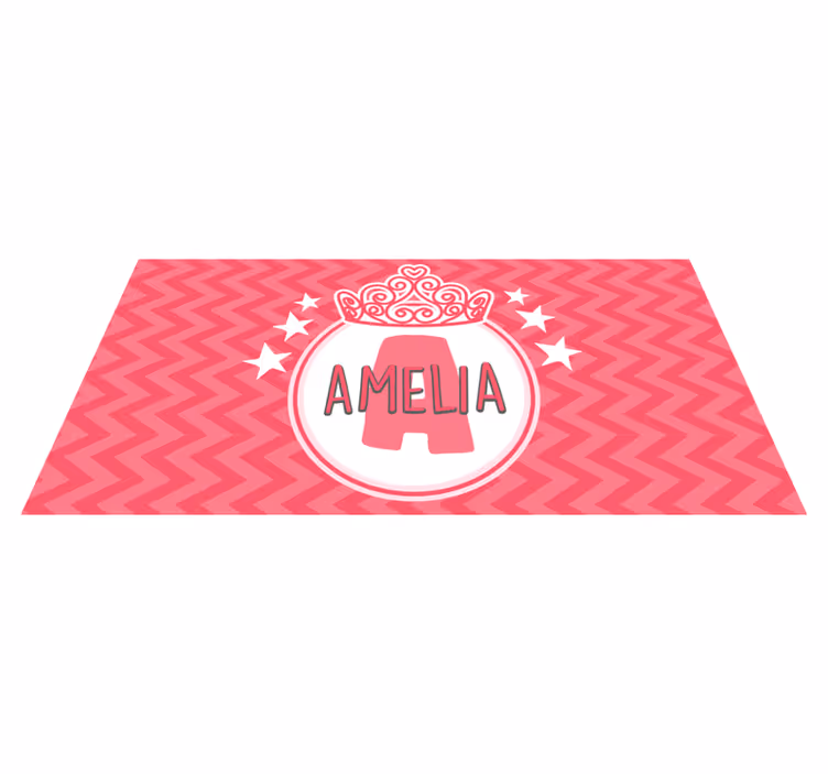 Prinsesse navneemblem vinyl tæppe - TenStickers