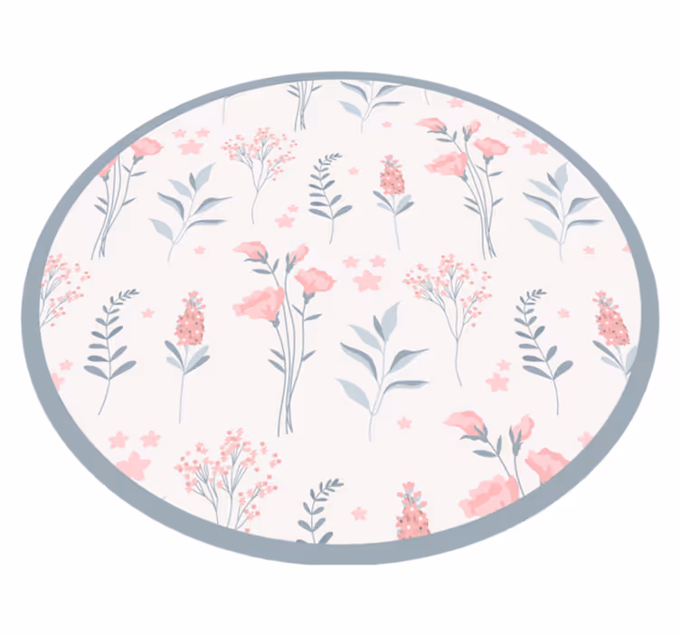 Blomstrende elegant mønster Blomster og planter vinyltæppe - TenStickers