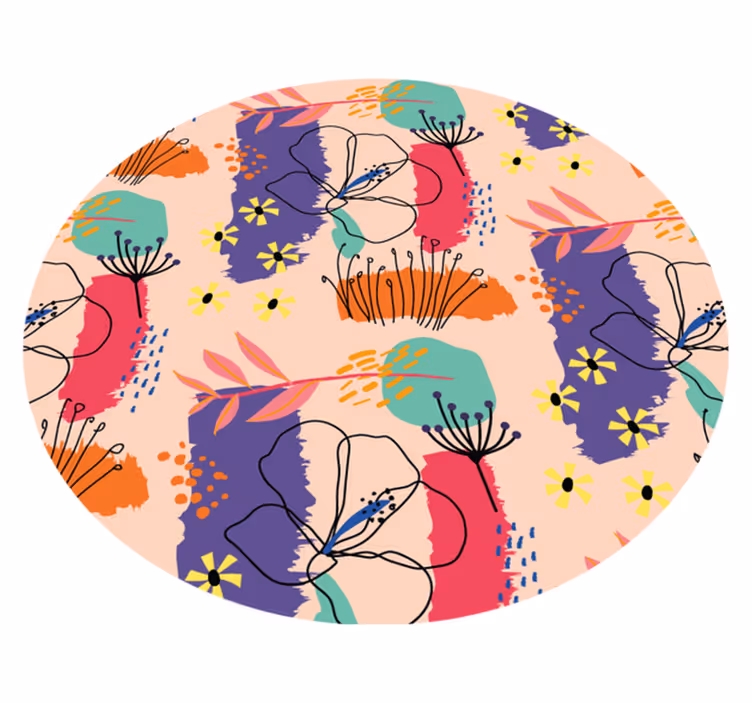 Lyse blomstermotiver Blomster og planter vinyltæppe - TenStickers