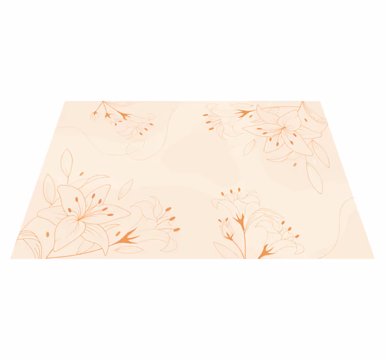 Elegant botanisk komponent Blomster og planter vinyltæppe - TenStickers