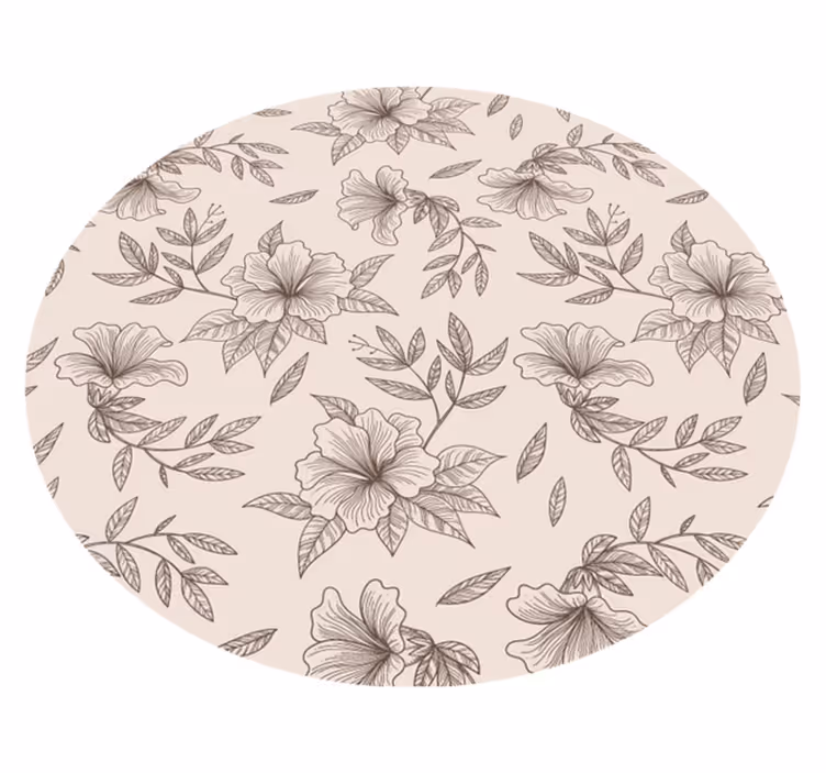 Botanisk omridskoncept Blomster og planter vinyltæppe - TenStickers