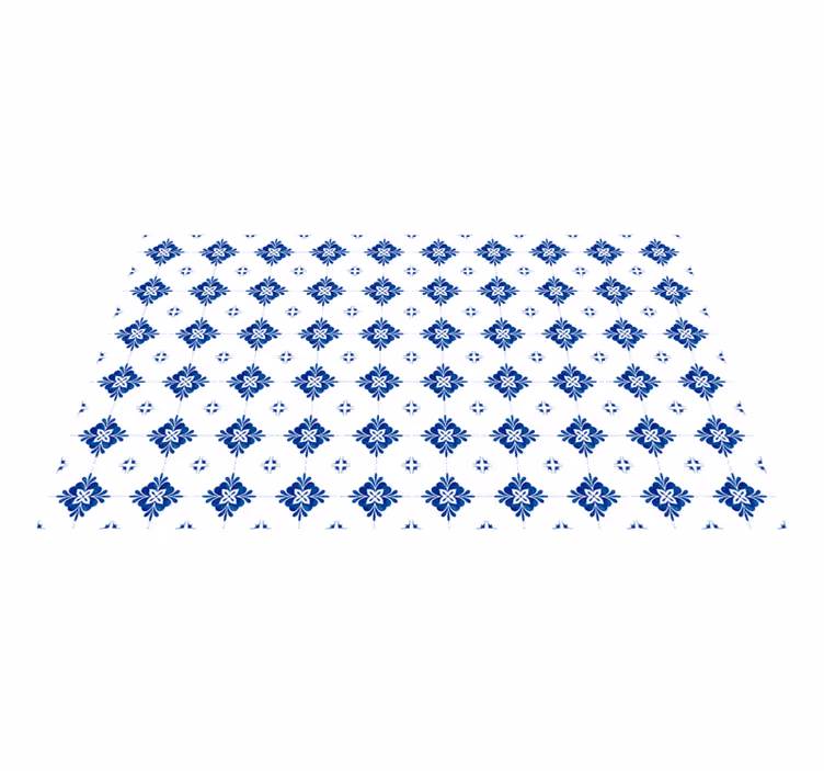 Vintage blå fliser køkken gulvfliser - TenStickers