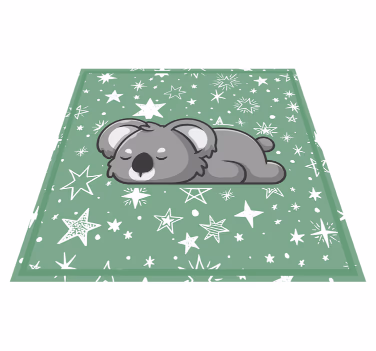 Sovende koala med grøn baggrund dyretæppe - TenStickers