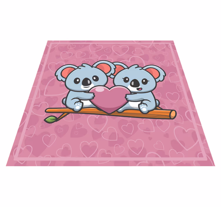 To kærlige koalaer med hjertedyrs tæppe - TenStickers