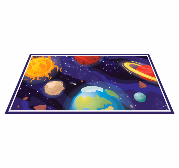 Kosmisk udforskningsscene stjerne vinyl tæppe - TenStickers