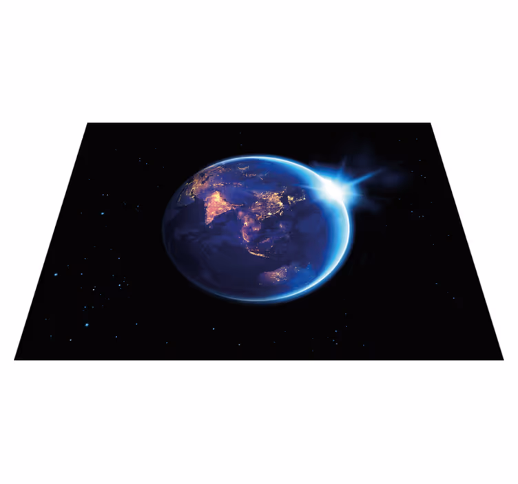 Jorden planet udsigt verdenskort vinyl tæppe - TenStickers