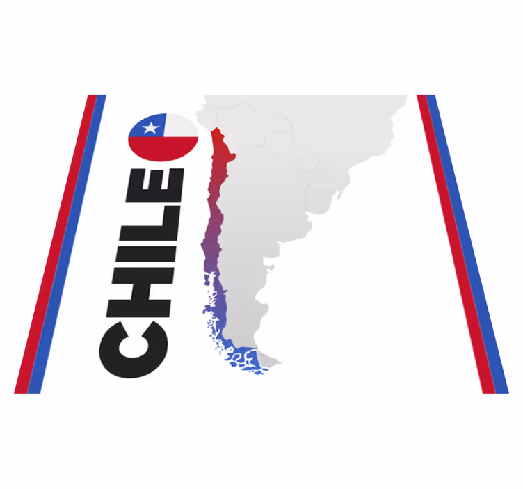 Chile-kort verdenskort vinyl tæppe - TenStickers
