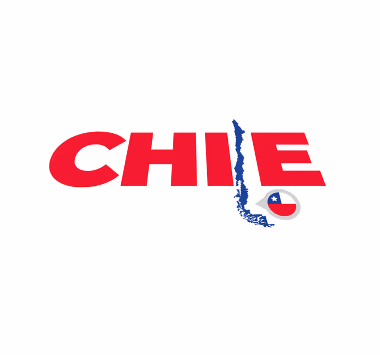 Chilensk kort vinyl tæppe med sætninger - TenStickers
