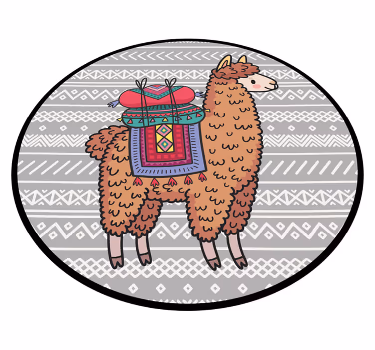 Lama med dekorationer dyretæppe - TenStickers