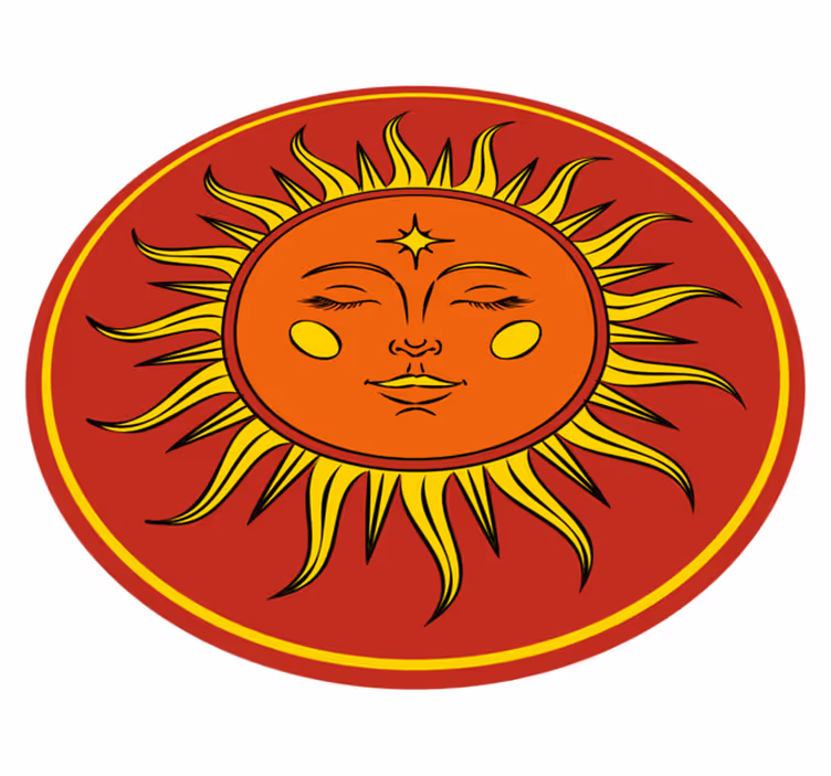Sol med et ansigt vintage tæppe - TenStickers