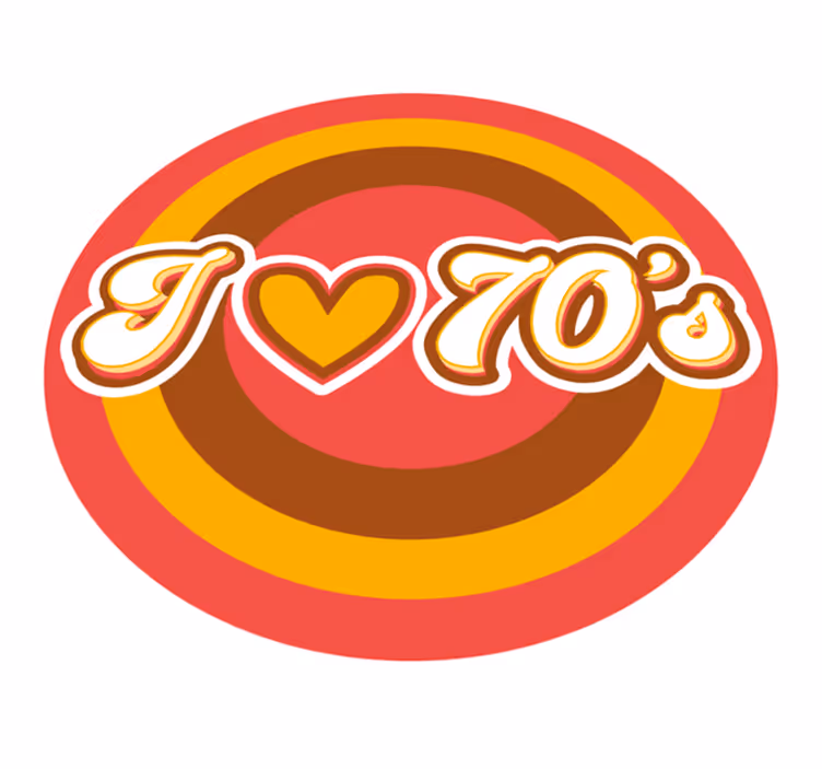 Jeg elsker 70'ers swirl vintage tæppe - TenStickers