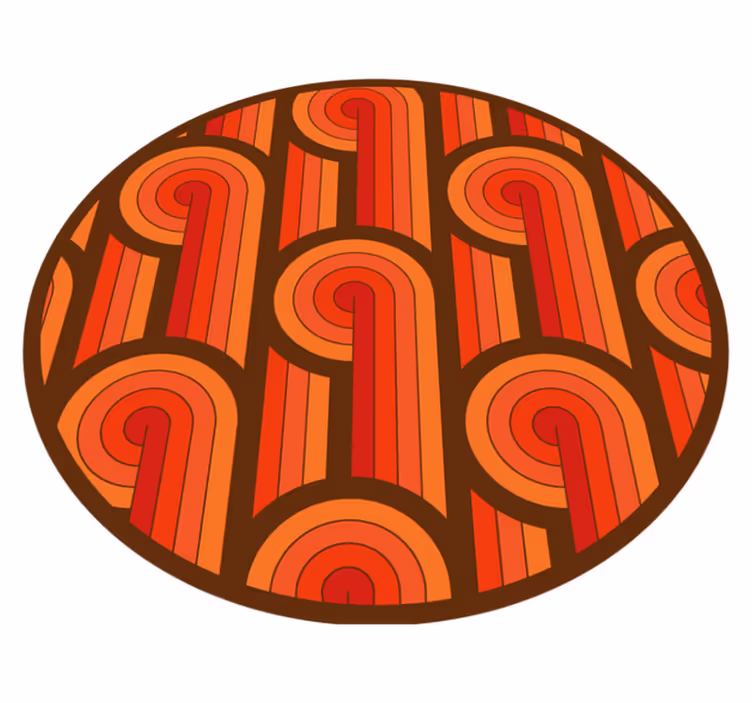 Vintage cirkulært motiv rundt vinyltæppe - TenStickers