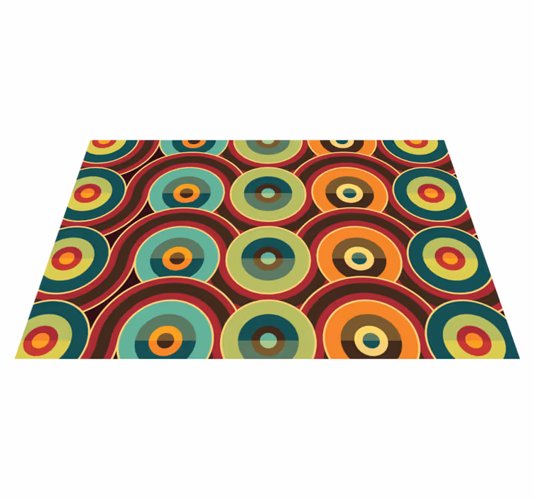 Levende cirkulært motiv geometriske vinyl tæppe - TenStickers