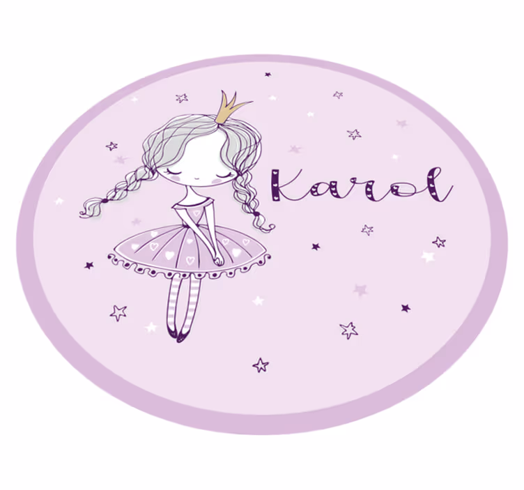 Balletfe illustration vinyl tæppe med navn - TenStickers