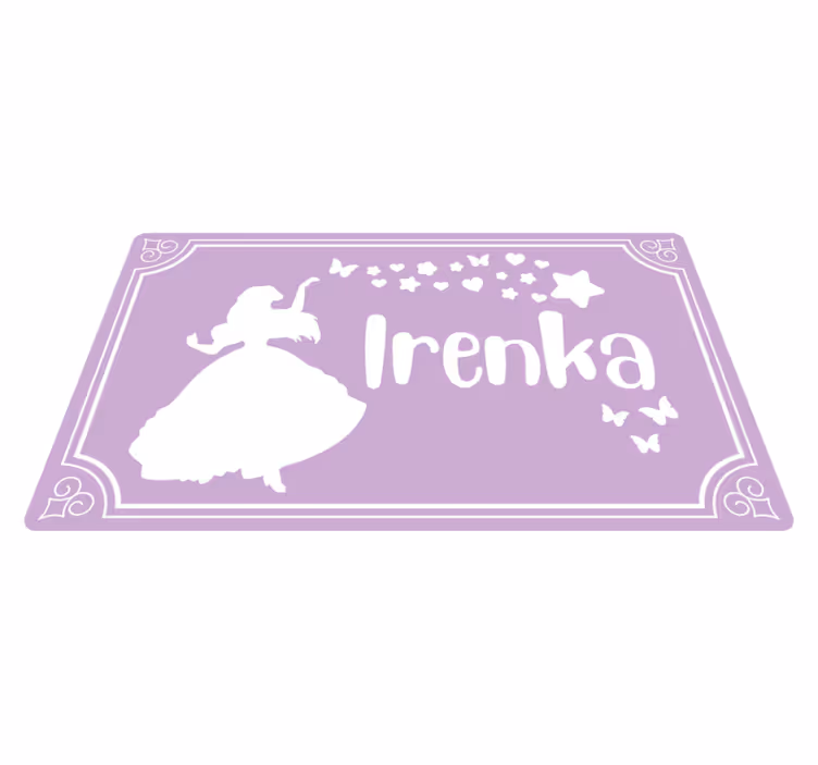 Magisk prinsesse med navn vinyl tæppe - TenStickers