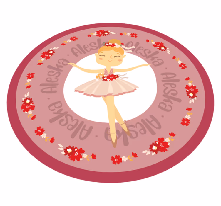 Balletdans med navn vinyl tæppe - TenStickers