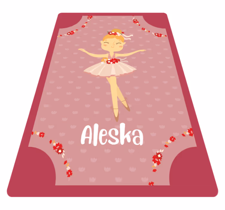 Ballerina-stykke vinyl tæppe med navn - TenStickers