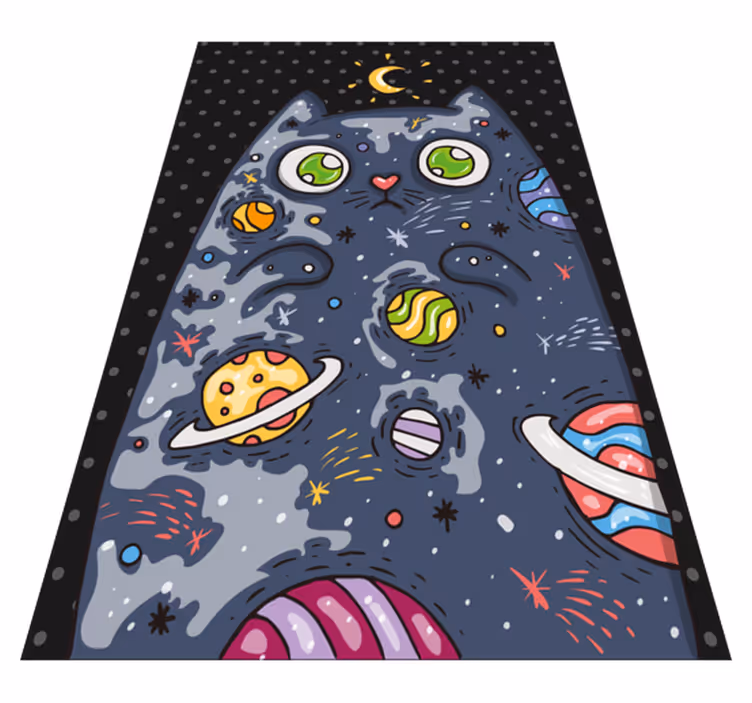 Kosmisk katteeventyr vinyl tæppe - TenStickers