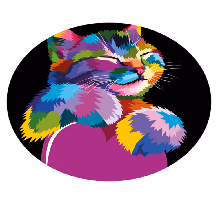 Levende katteillustration vinyltæpper med dyr - TenStickers