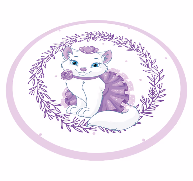 Lilla blomsterkat vinyltæpper til babyværelse - TenStickers