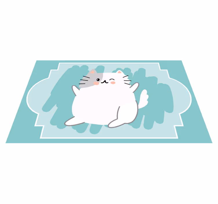 Sød kat illustration vinyltæpper til babyværelse - TenStickers