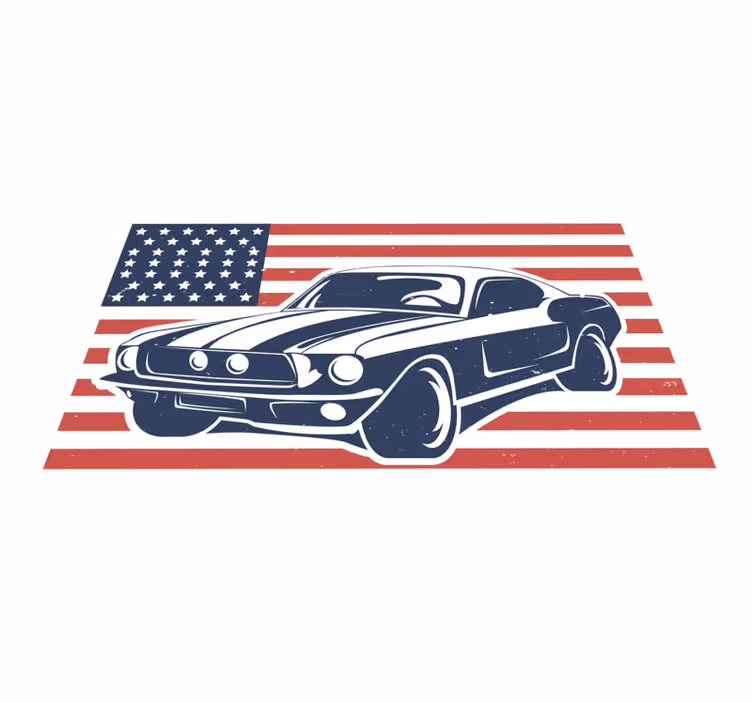 Amerikansk legende muskel bil stue tæppe - TenStickers