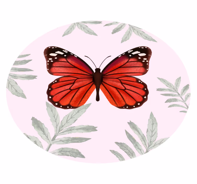 Sommerfugledesign Blomster og planter vinyltæppe - TenStickers