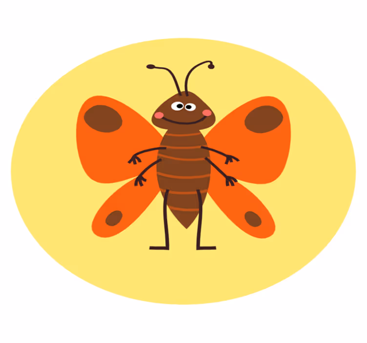 Munter sommerfuglefigur tæppe til børneværelse - TenStickers