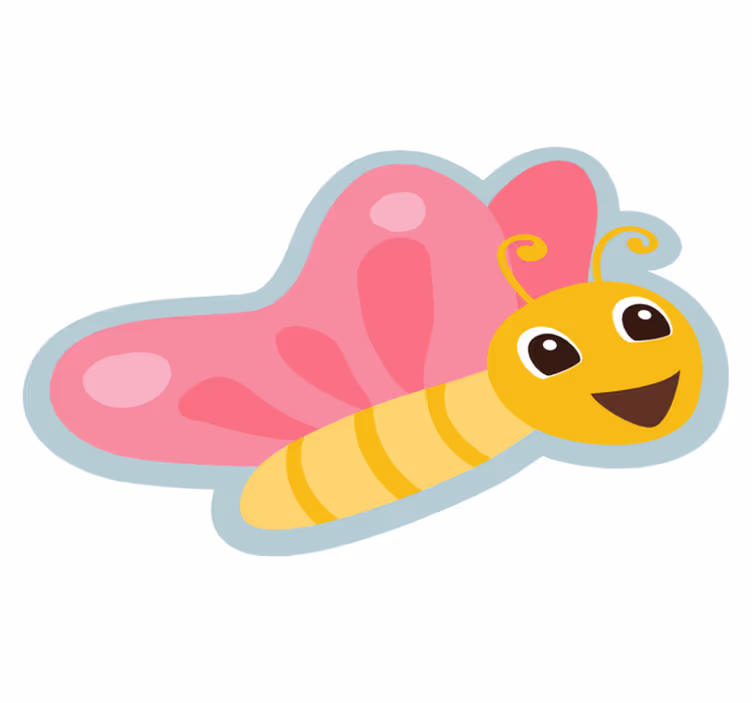 Farverig sommerfuglefigur tæppe til børneværelse - TenStickers