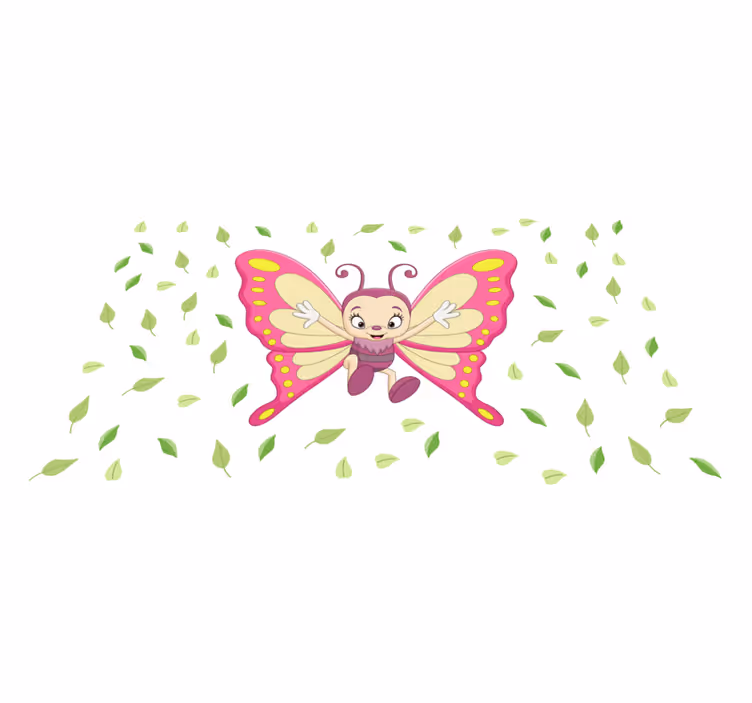 Glad baby sommerfugl illustration dyretæppe - TenStickers