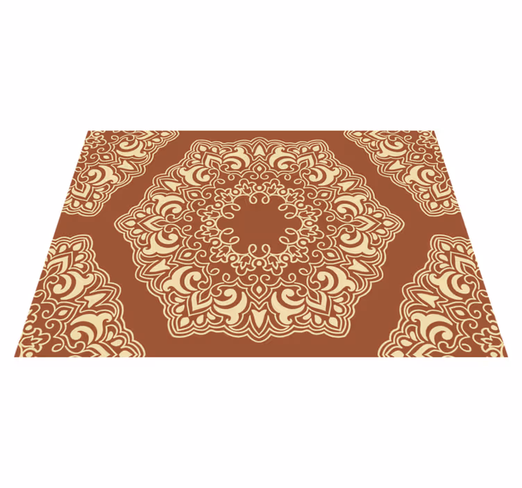 Kompleks botanisk arrangement mandala vinyl tæppe - TenStickers