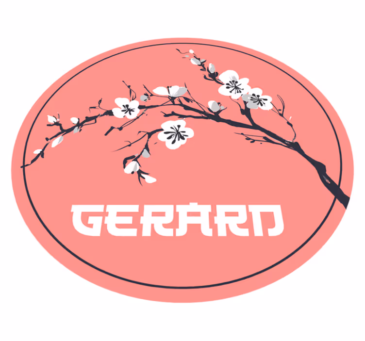 Sakura japanske blomster med navn brugerdefineret dækkeservietter - TenStickers
